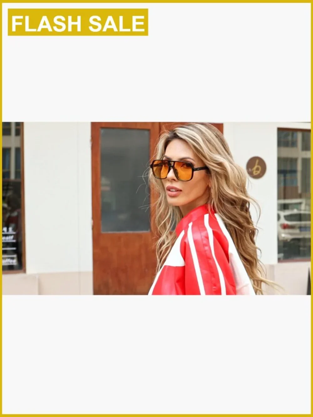 Oversized Aviator Sunglasses Retro 70s Square Shades UV Protection
